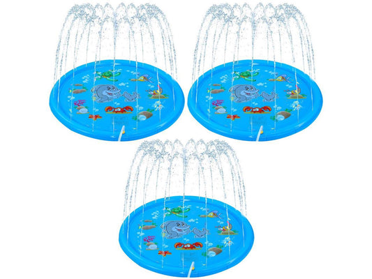 (3 Set) Dimple Splash Pad 67-inch Large Kids Sprinkler Play Mat for Toddlers, Big Kids - Safe Childrens Water Splash Pad Toys Outdoor Backyard Kid/Toddler Sprinkler Pool Fun Splash Pads for Boy, Girl